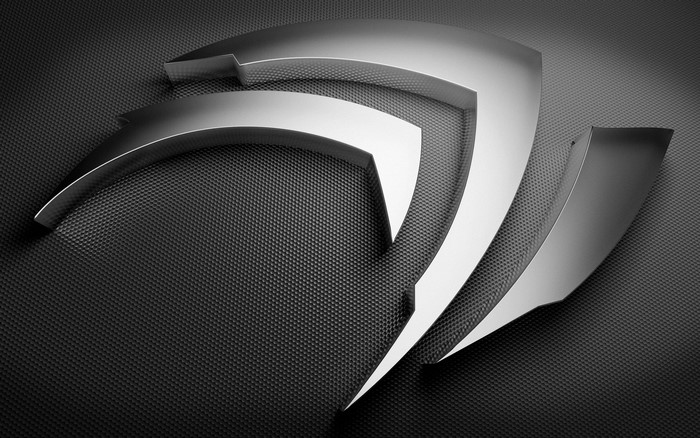 Nvidia logo on a textured dark background