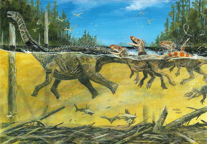 Dinosaurs in Restless Waters by Tuomas Koivurinne