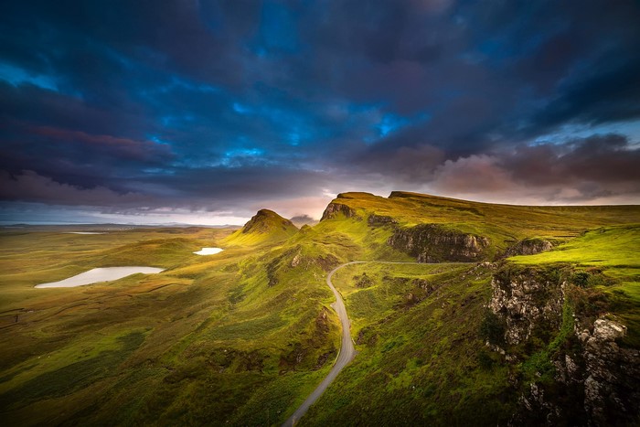 Quiraing landscape on the Isle of Skye, Scotland