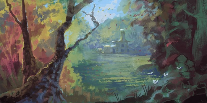 4K Pictorial art of trees