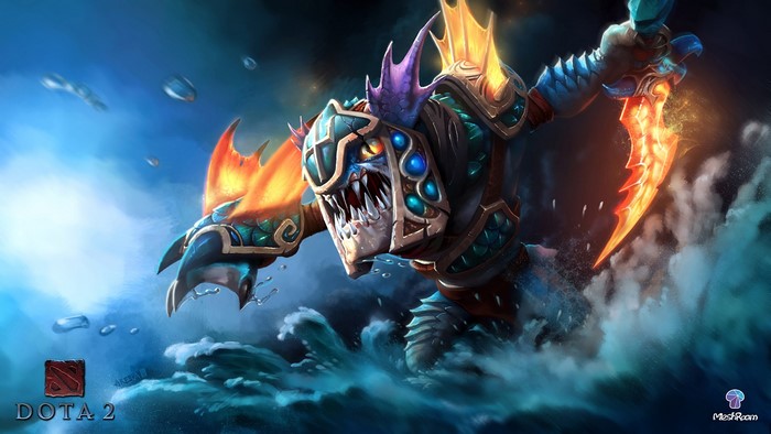 Slark from DOTA 2 in the water