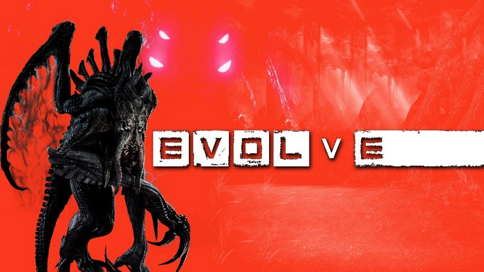 Evolve game monster with red background