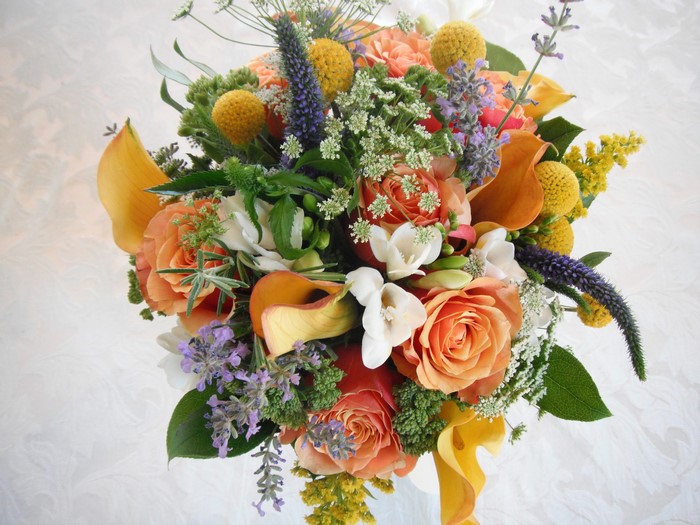 Orange Roses and Calla Lilies Bouquet
