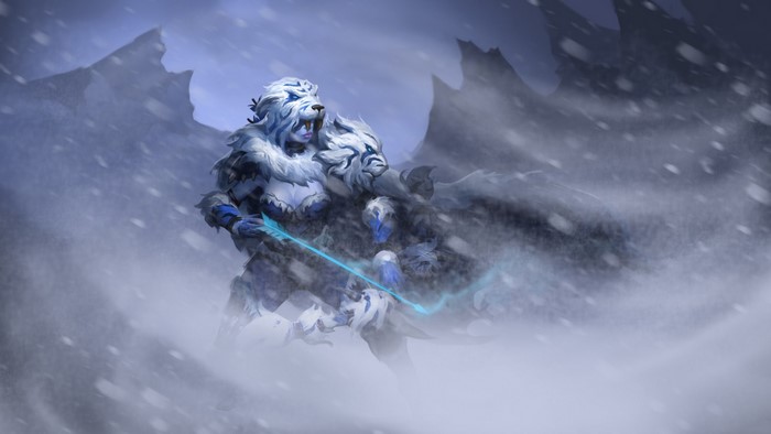 Dota 2 Warrior with Bow in Snowstorm