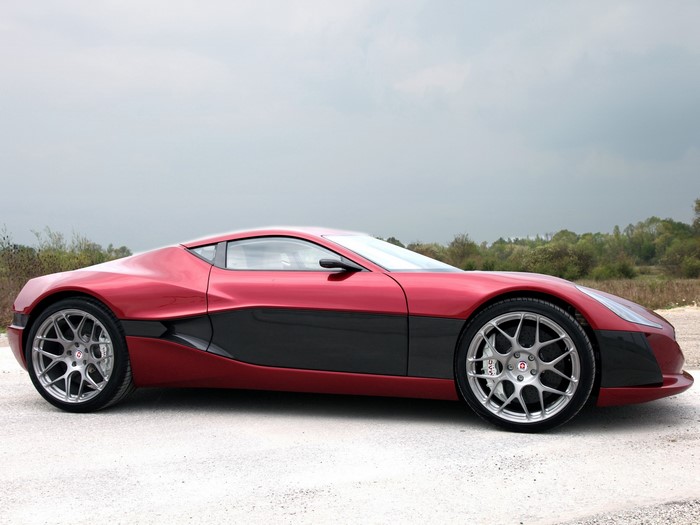 Red Rimac Concept One electric supercar