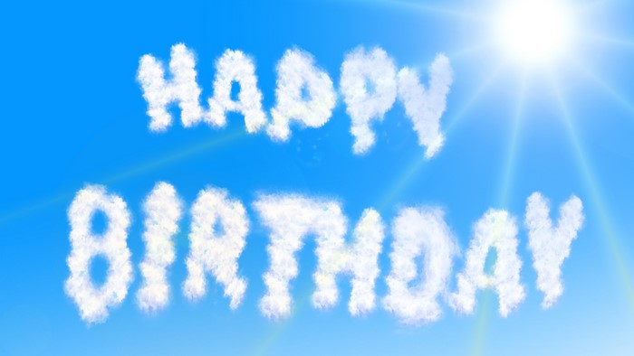 Happy Birthday clouds in the sky