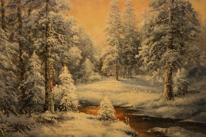 Winter Forest Scene by V. Zorin
