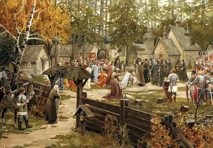 Ernst Lissner Trinity-Sergius Laura Pictorial art Village