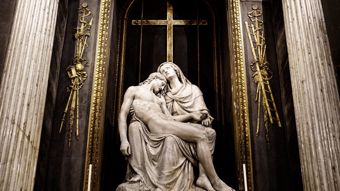 Pieta Sculpture of Mary holding Jesus