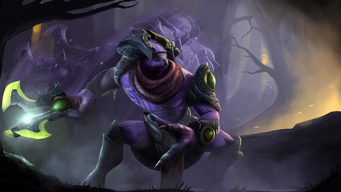 Faceless Void from DOTA 2 in a forest