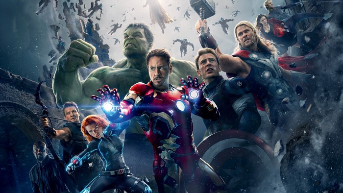 4K Avengers: Age of Ultron with Hulk, Thor, Iron Man, Captain America, Black Widow, Hawkeye, and Nick Fury