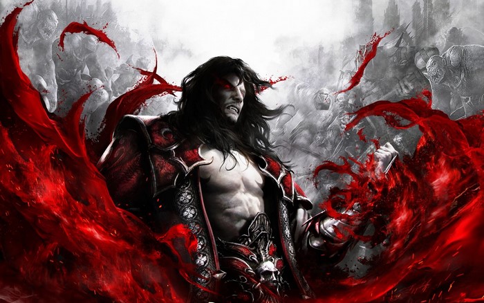 Gabriel Belmont from Castlevania: Lords of Shadow surrounded by blood