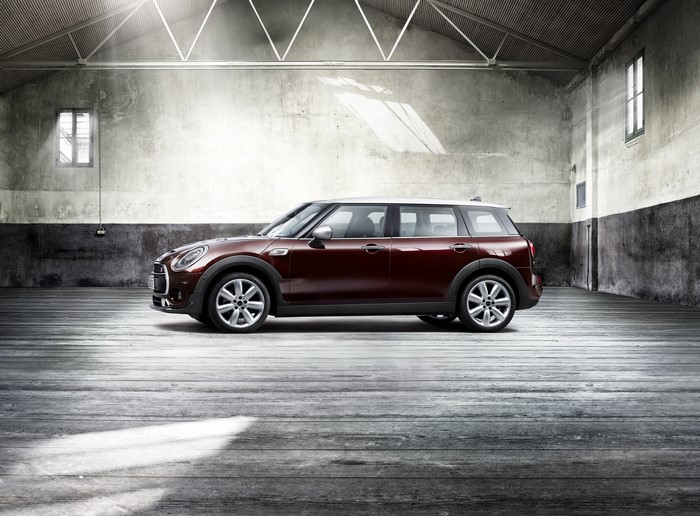 2015 Mini Clubman Cooper S parked in a warehouse