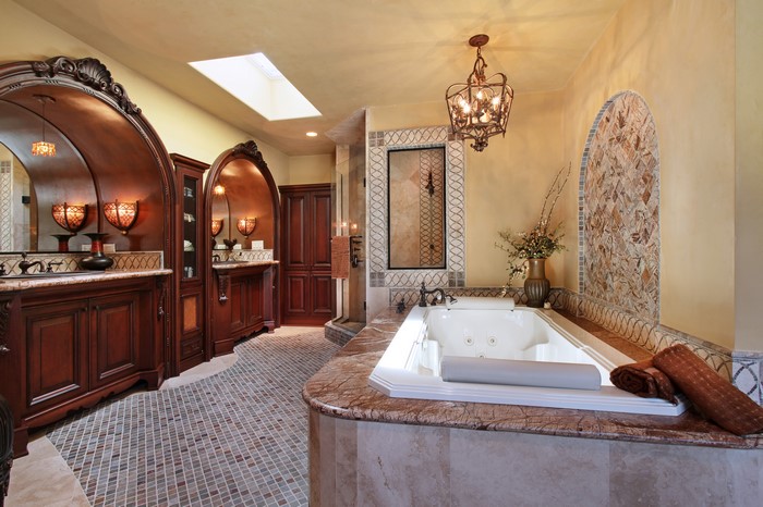 Luxury Bathroom with Jacuzzi Tub and Double Vanity