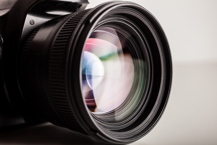 Closeup of a DSLR camera lens