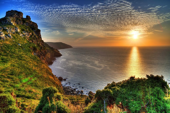 Sunset over Exmoor National Park, England
