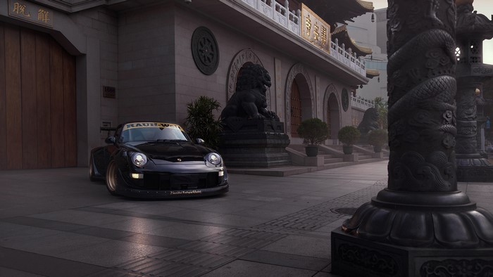 Black Porsche 993 RWB Carrera RS
