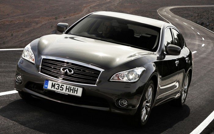 Infiniti M35h Sedan on a Winding Road