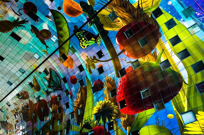 Markthal Rotterdam Market Hall ceiling art