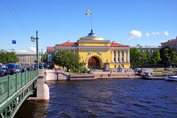 Admiralty Building and Neva River in St. Petersburg, Russia