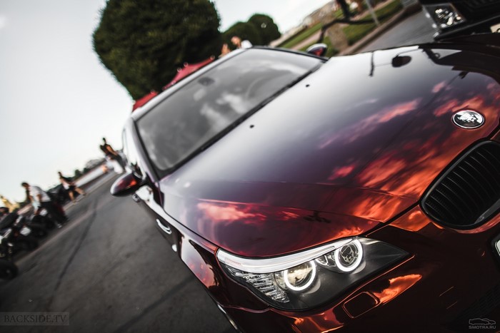 BMW E60 5 Series with red metallic paint