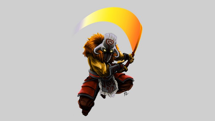Juggernaut from DOTA 2 with a glowing scythe