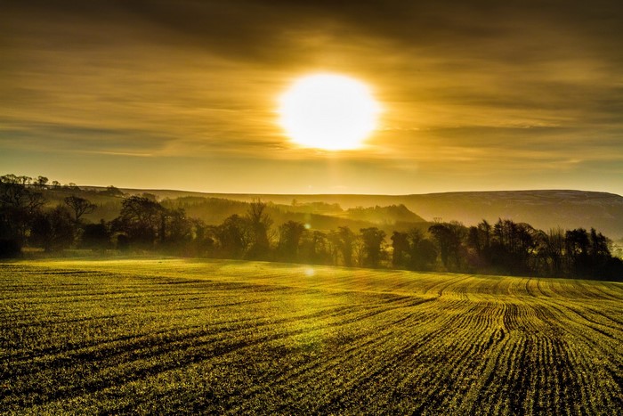 Sunrise over the Cleveland Hills in England