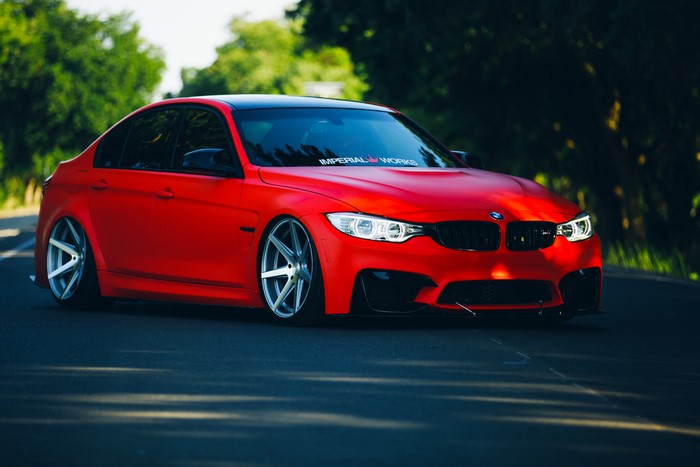 Red BMW M3 F80 with Sleek Stance in 4K