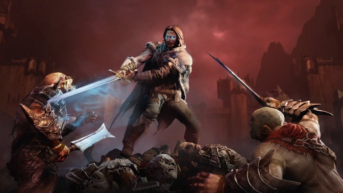Talion fighting Orcs in Middle-earth: Shadow of Mordor