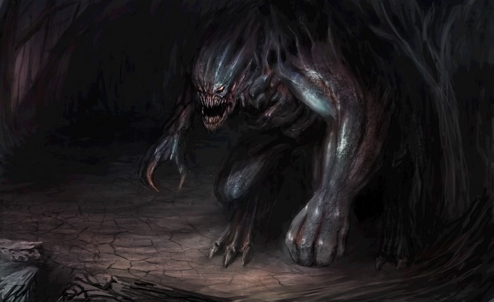 Monsters in a dark forest