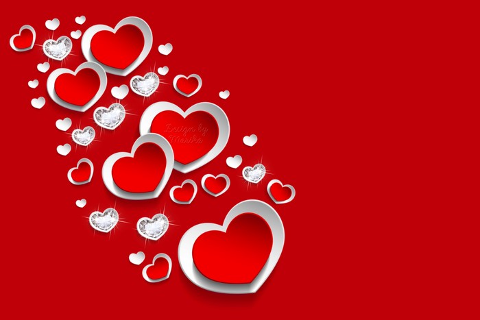 Design by Marika red hearts and diamonds