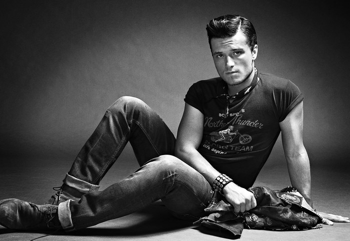 Josh Hutcherson in Jeans and T-shirt