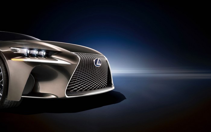 Lexus car front grille and headlights