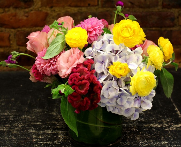 Bouquet of Roses, Ranunculus, and Hydrangea