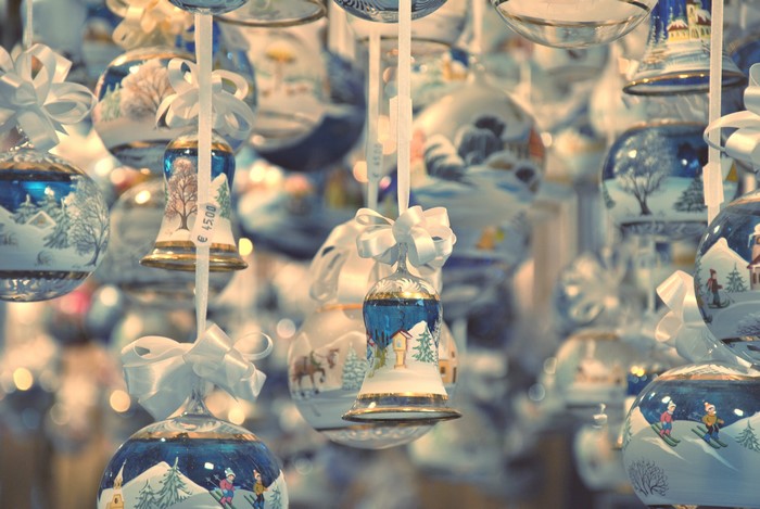 Christmas Bells and Balls with Winter Scenes