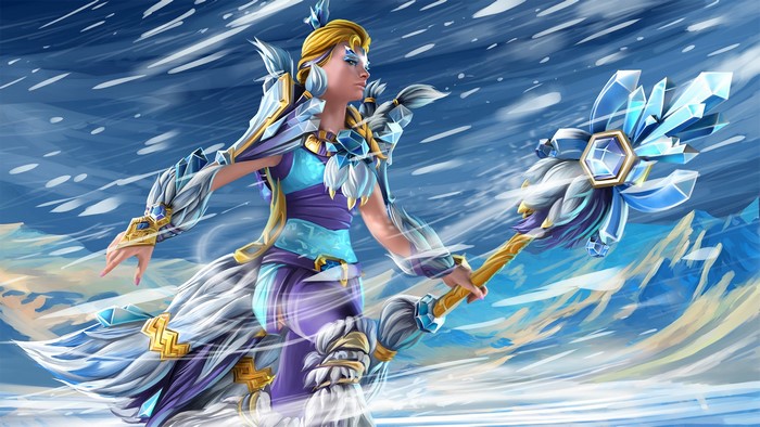 Crystal Maiden from DOTA 2 with a Mage Staff