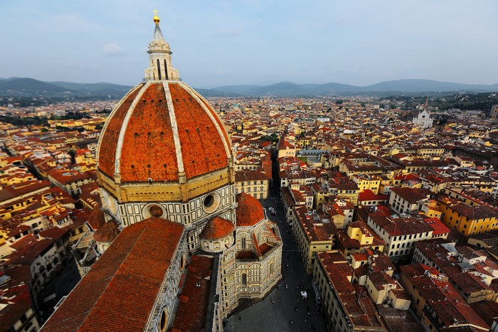 Florence Cathedral Dome and Cityscape from Above