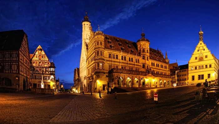 Rothenburg Germany street at night