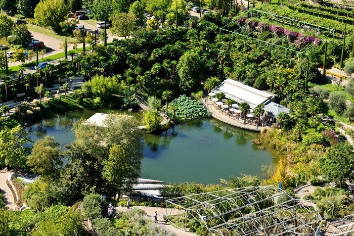 Trauttmansdorff Castle Gardens with Pond and Restaurant