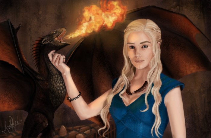 Daenerys Targaryen and Dragon from Game of Thrones