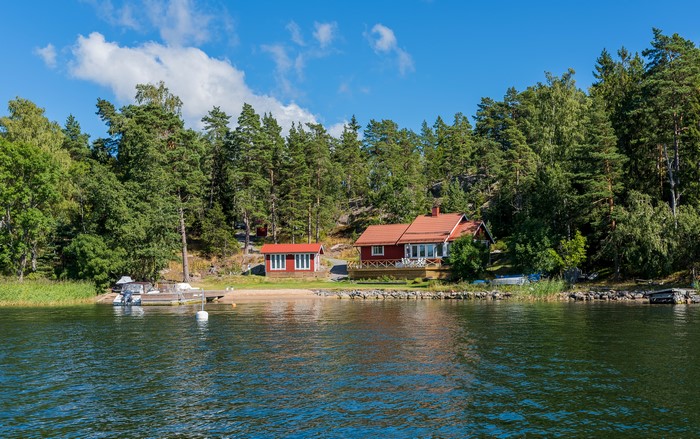 Houses by the water in Stockholm, Sweden