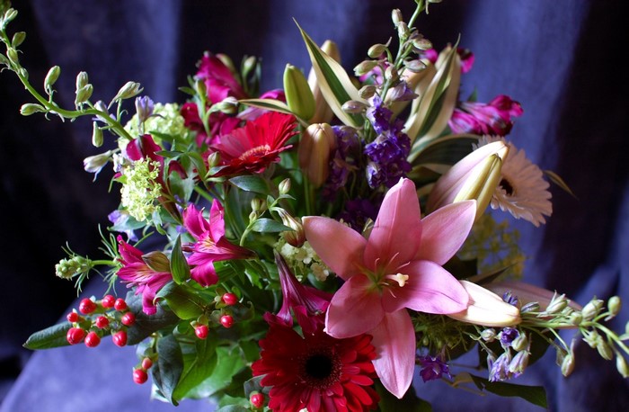 Bouquet of Gerbera Daisies, Lilies, and Alstroemeria