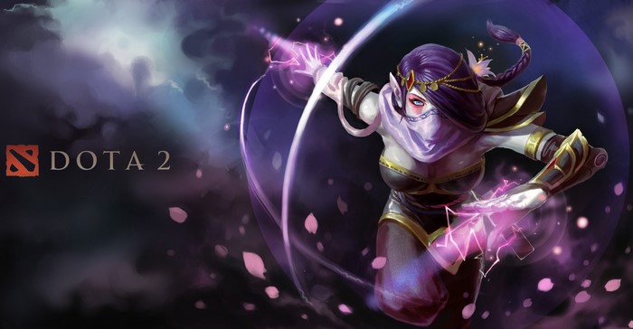 DOTA 2 Templar Assassin Lanaya with purple energy