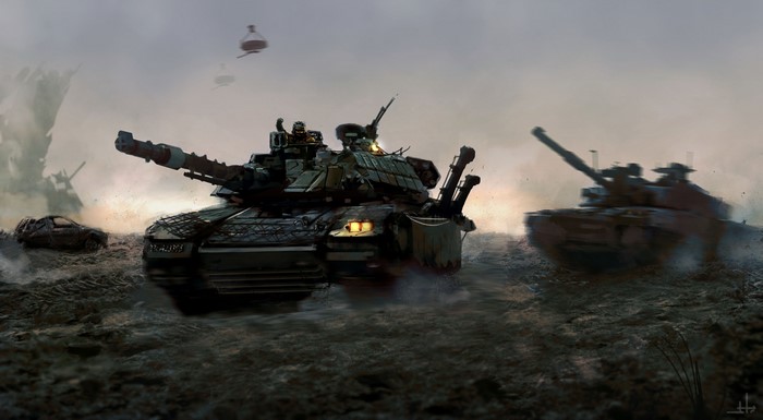 4K Tanks Painting Art