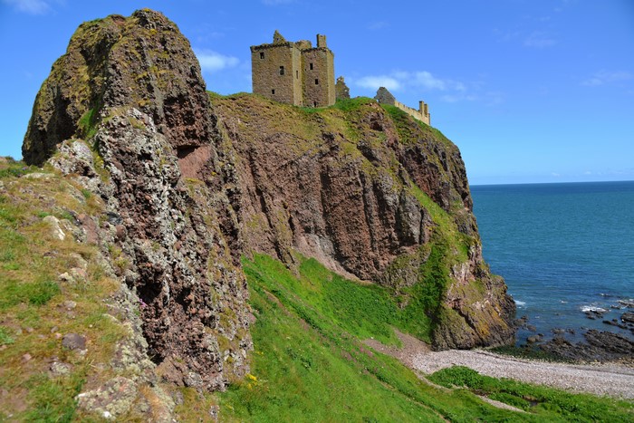Dunnottar Castle on a Rocky Crag by the Sea