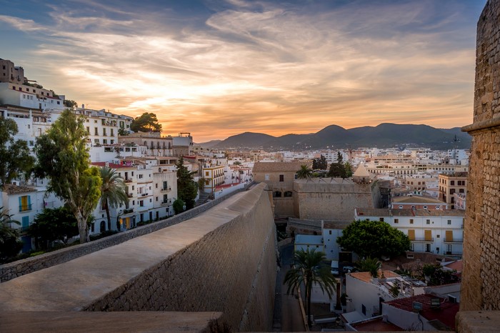 Ibiza, Spain: White Houses at Sunset