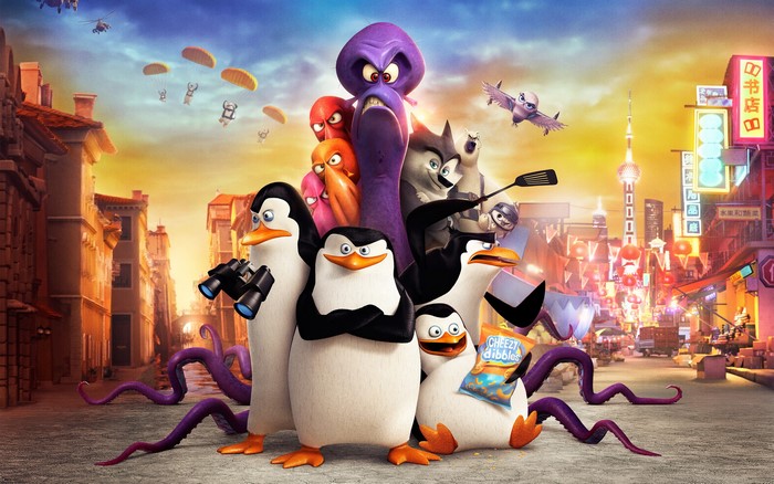 Penguins of Madagascar characters in Shanghai