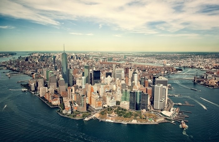 Aerial view of Manhattan, New York City skyline