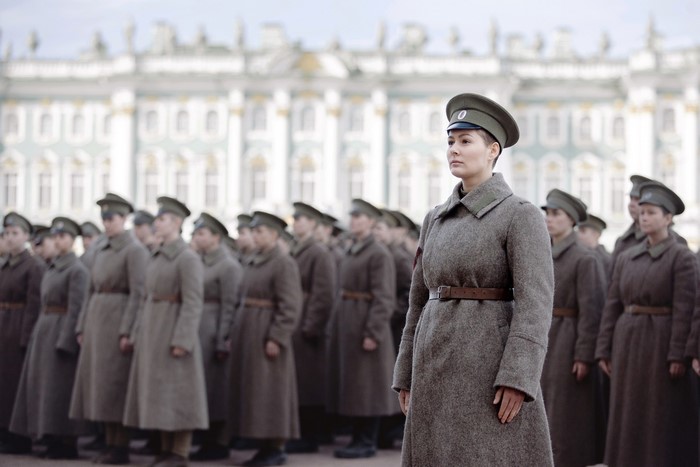 Soldiers in uniform standing in formation
