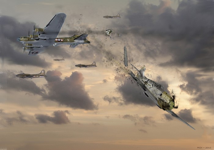 Me 109 vs B-17 Air Battle